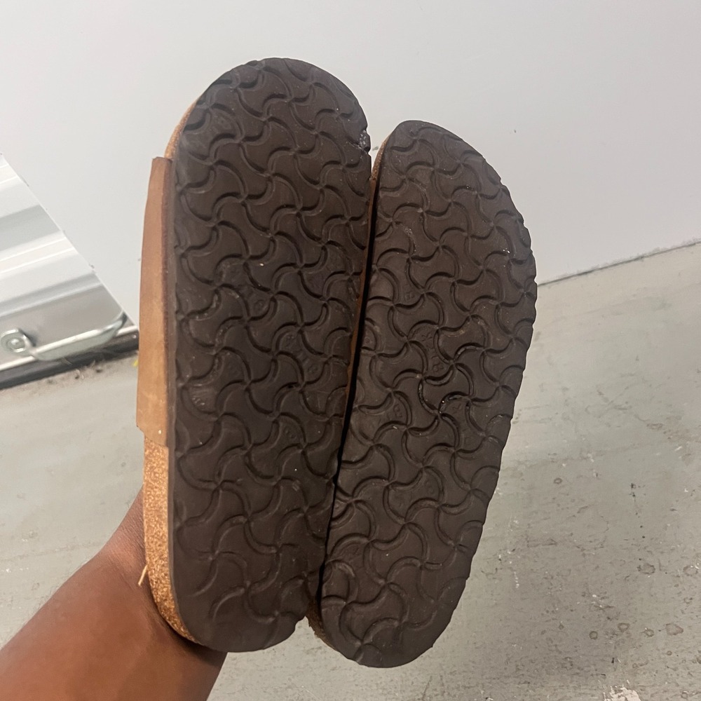 Birkenstock Granada Sandals Unisex M6/W8 Brown Leather Open Toe Slip On Slide - Picture 7 of 8